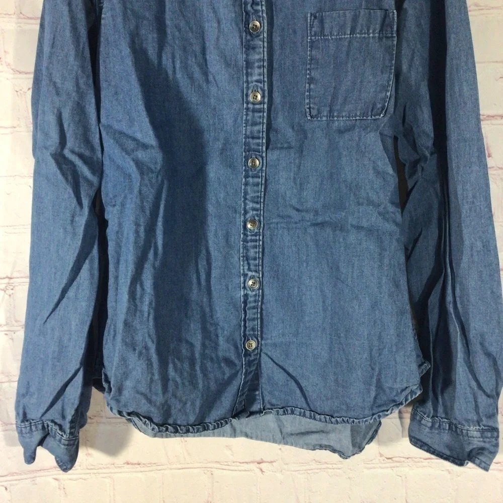 GAP Blue Denim Chambray Button Down Shirt - Size XXL